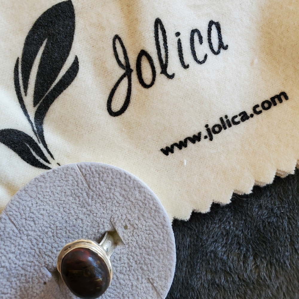 Jolica, sz 7, 925 ring with brown stone